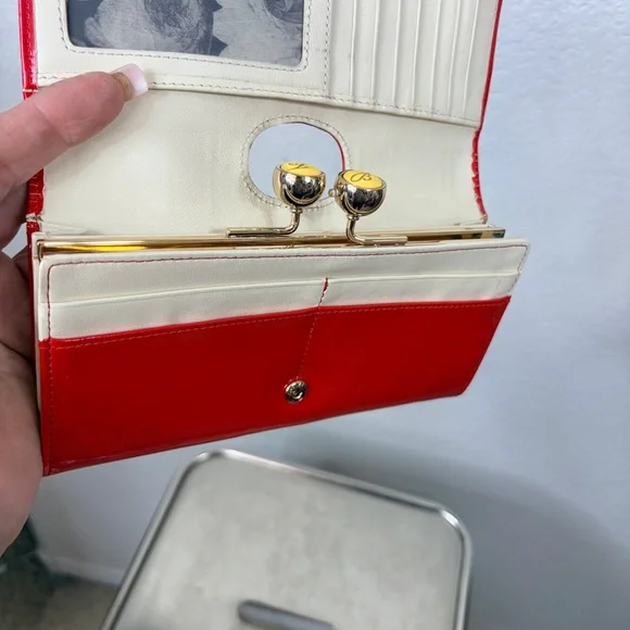 Ted Baker Red Patent Leather Clutch Womens Wallet - Picture 8 of 10